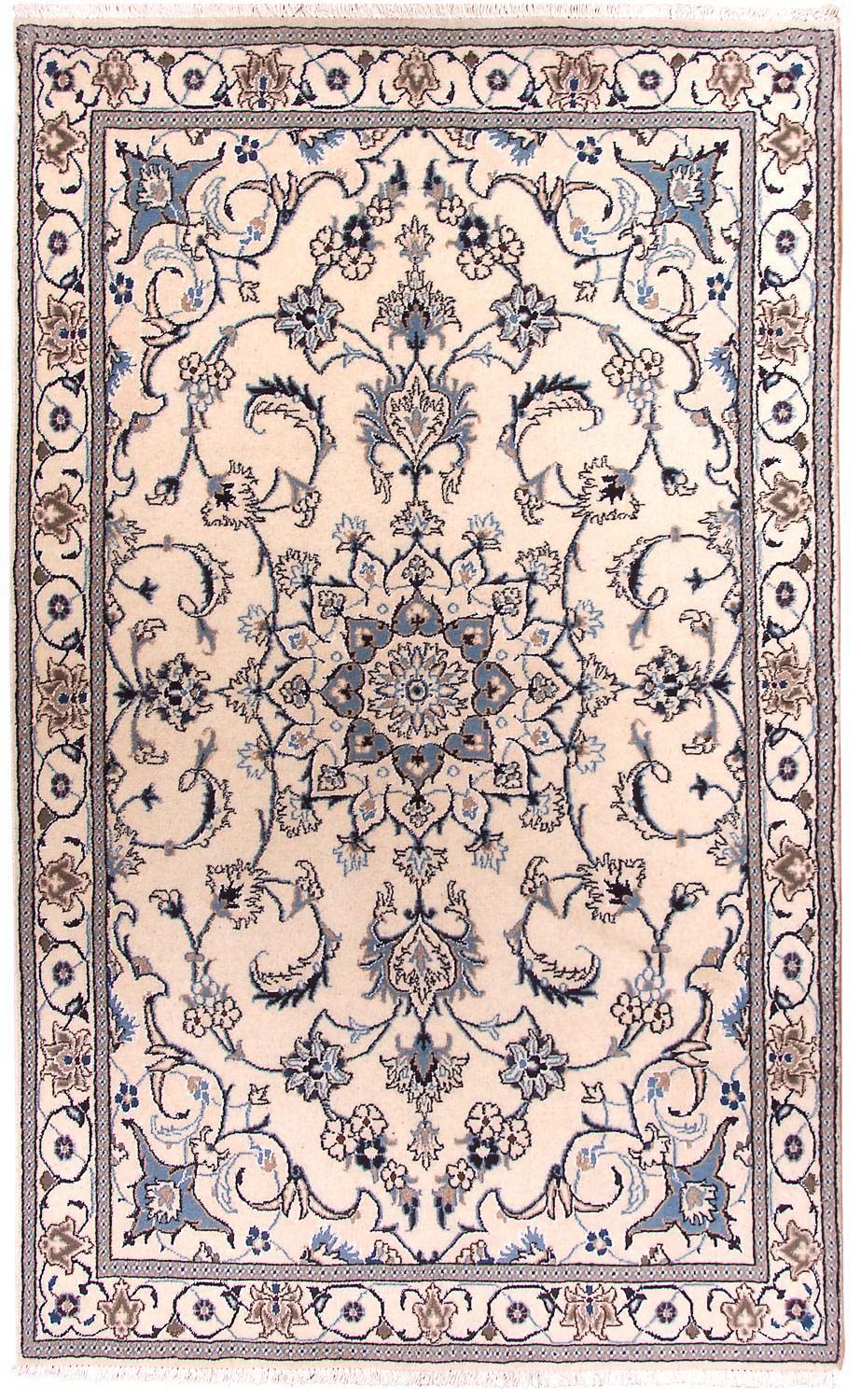 Tapis persan - Nain - 202 x 120 cm - beige