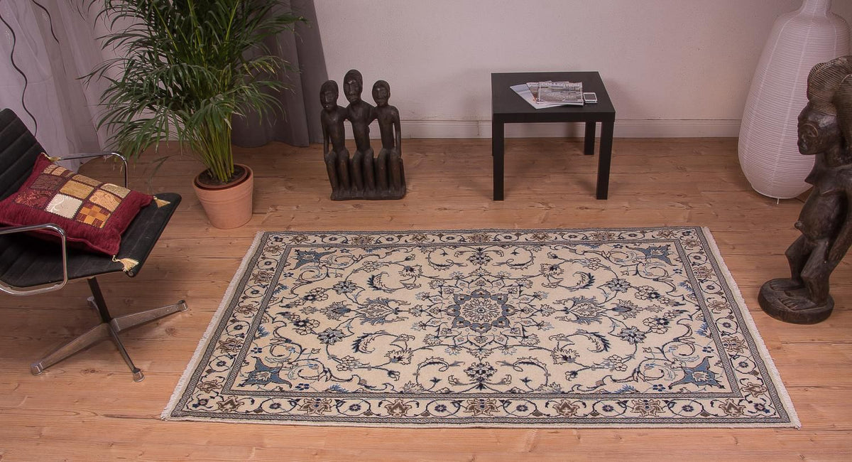 Tapis persan - Nain - 202 x 120 cm - beige