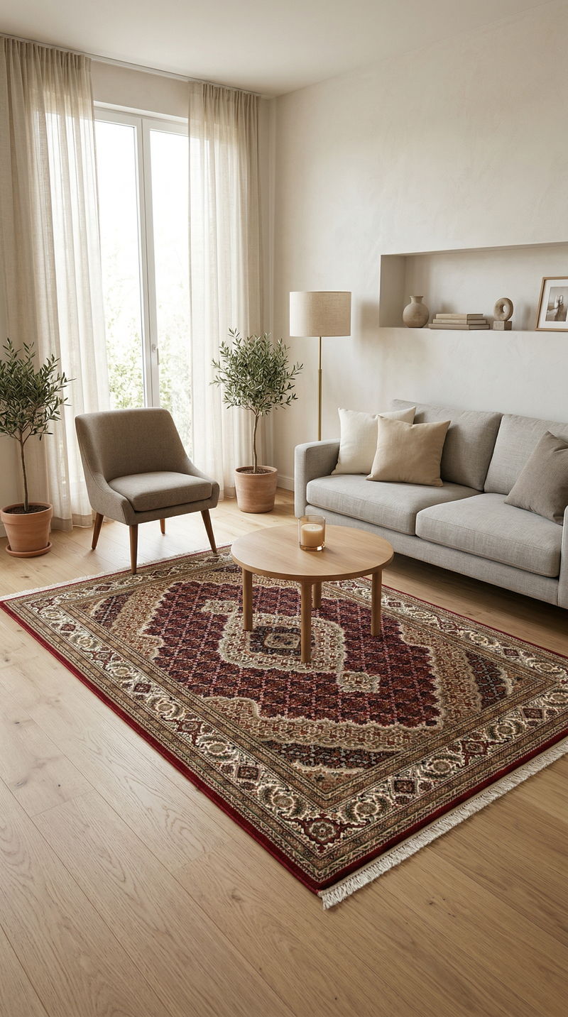 Tapis persan - Tabriz - 233 x 163 cm - rouge