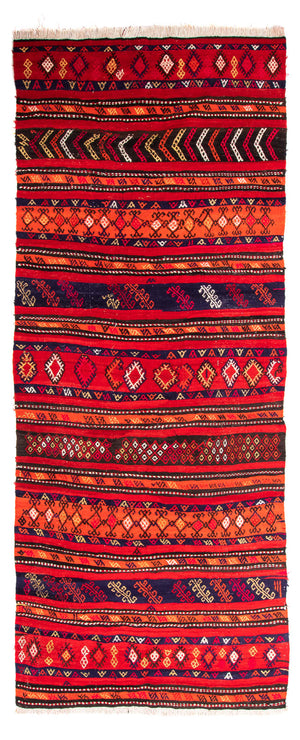 Tapis de couloir Tapis Kelim - Vieux - 350 x 145 cm - multicolore
