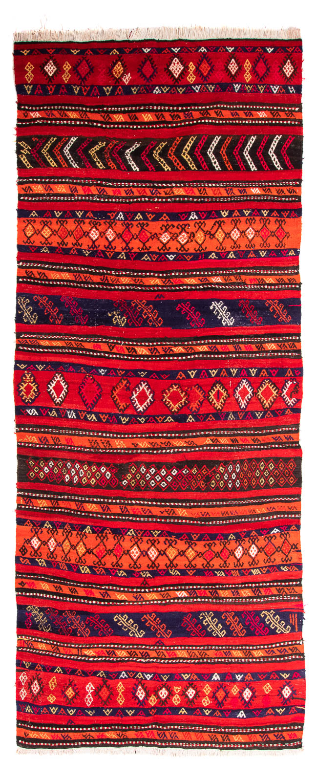 Tapis de couloir Tapis Kelim - Vieux - 350 x 145 cm - multicolore