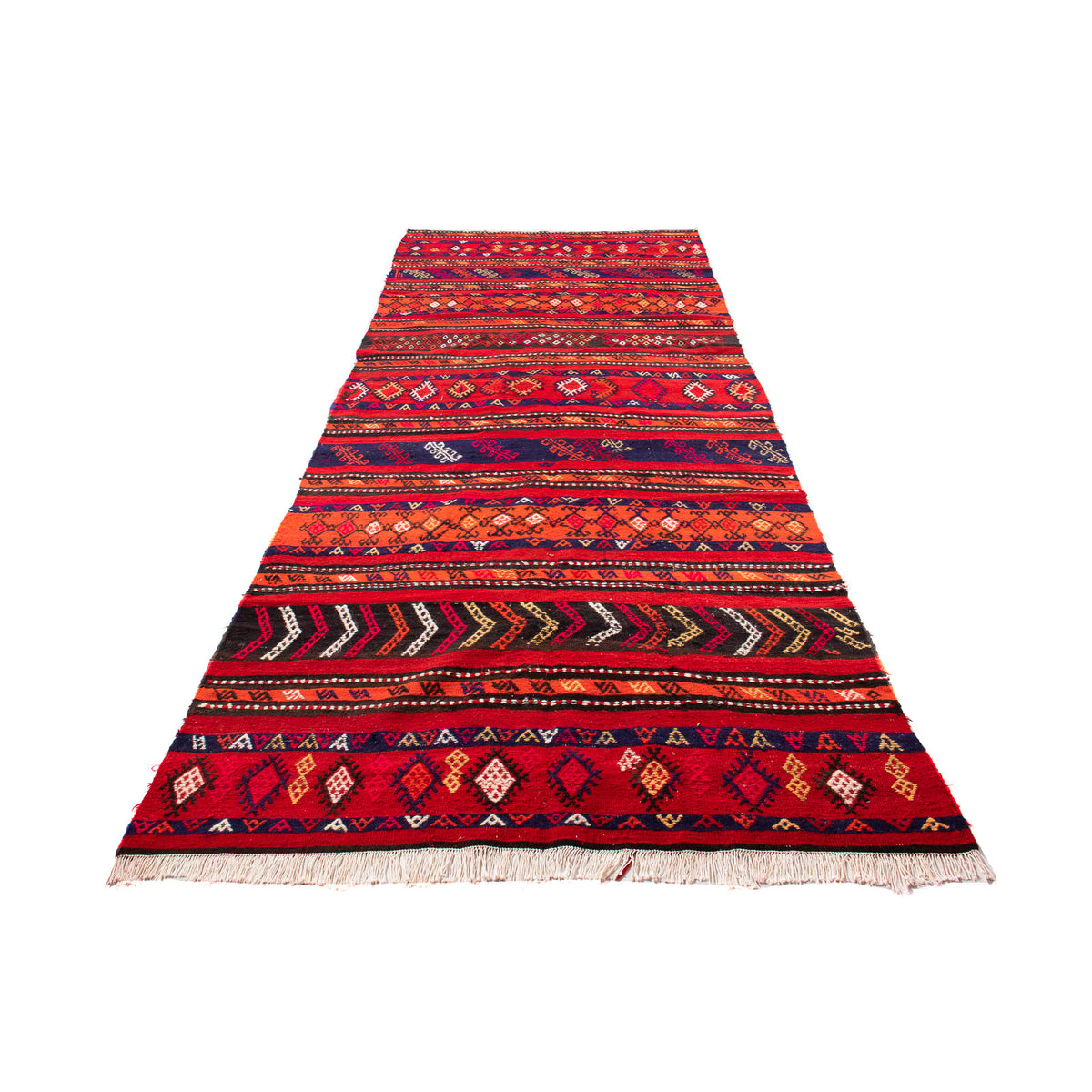 Tapis de couloir Tapis Kelim - Vieux - 350 x 145 cm - multicolore