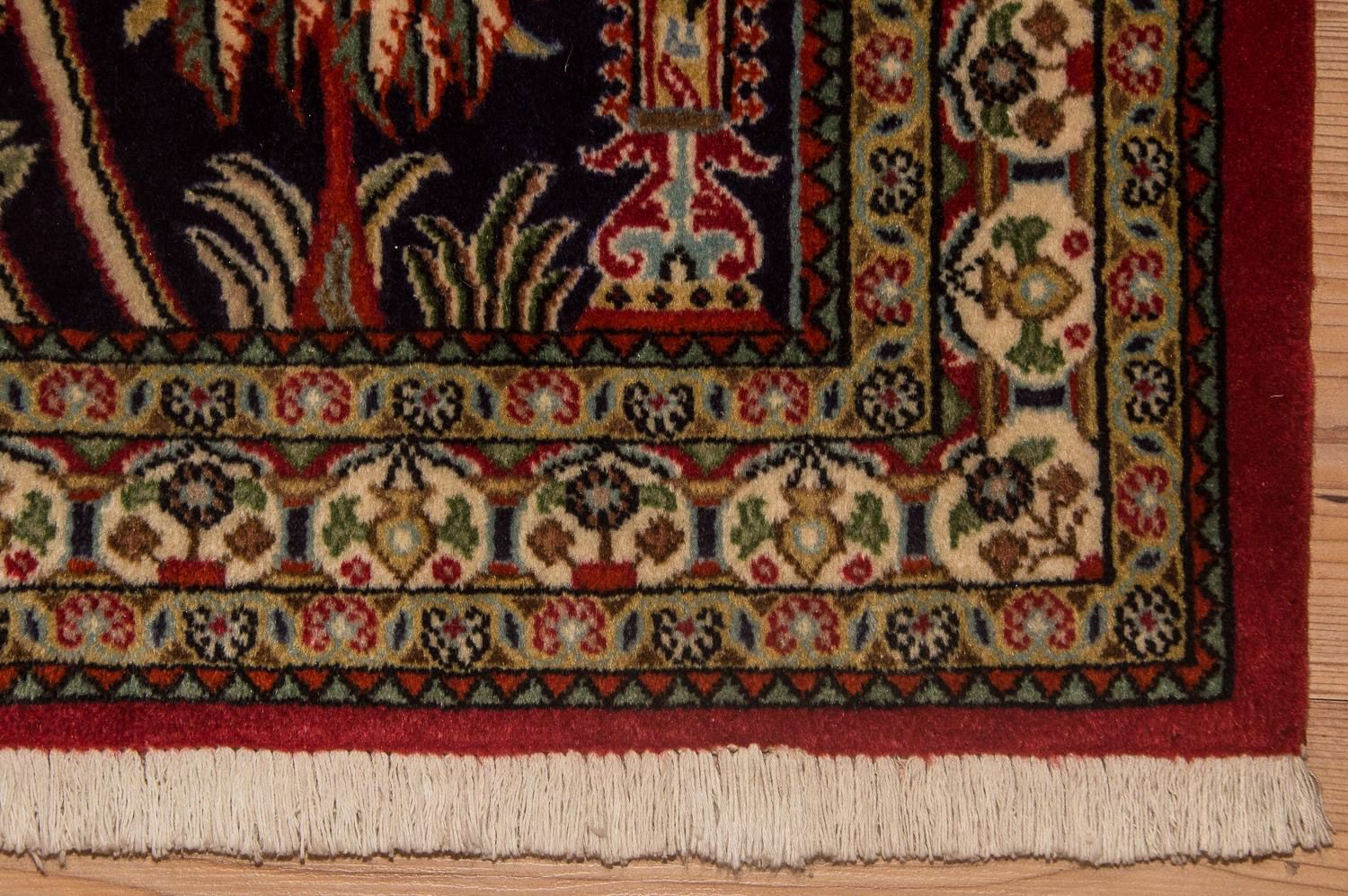 Tapis persan - Ghom - 108 x 82 cm - bleu