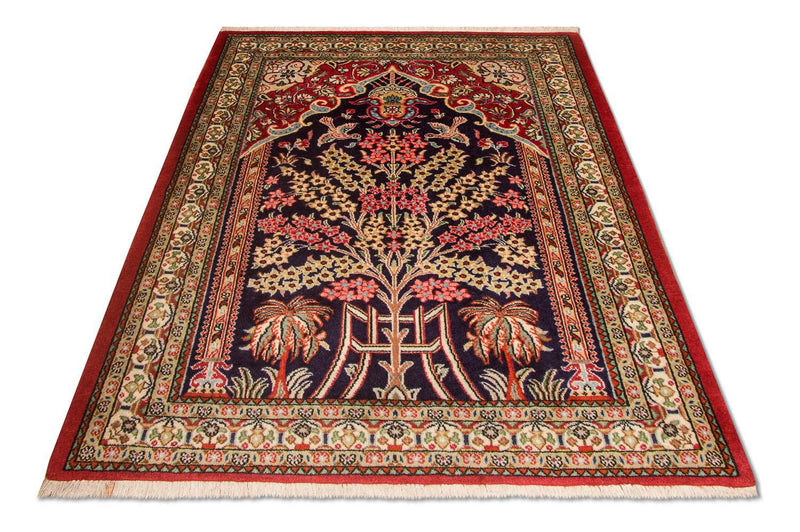 Tapis persan - Ghom - 108 x 82 cm - bleu