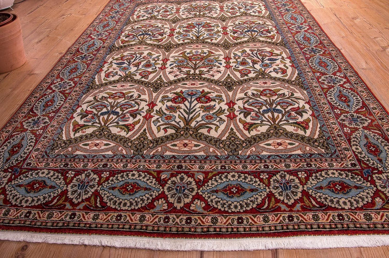 Tapis persan - Ghom - 215 x 141 cm - rouge