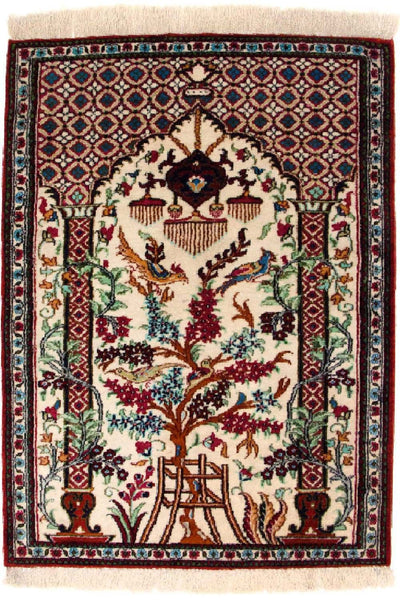 Tapis de Qom en soie Tapis 57x77cm - Tapis persan