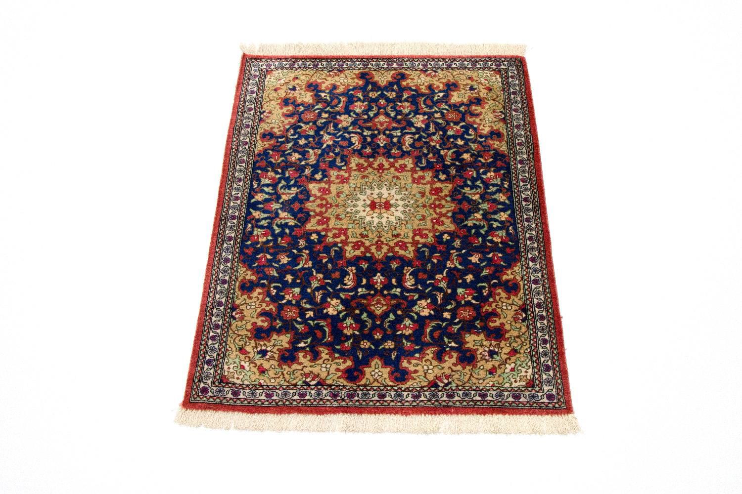 Tapis en soie - Ghom soie - Premium - 75 x 56 cm - bleu
