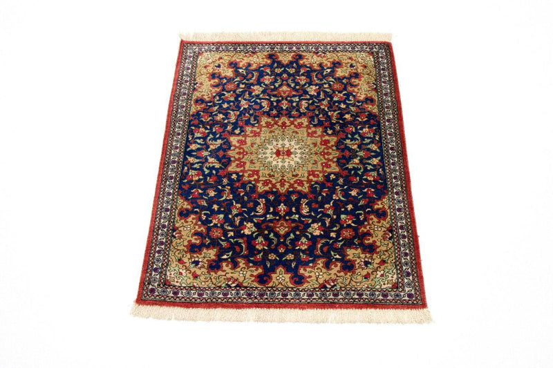 Tapis en soie - Ghom soie - Premium - 75 x 56 cm - bleu