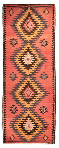 Tapis de couloir Tapis Kelim - Vieux - 410 x 160 cm - rouille