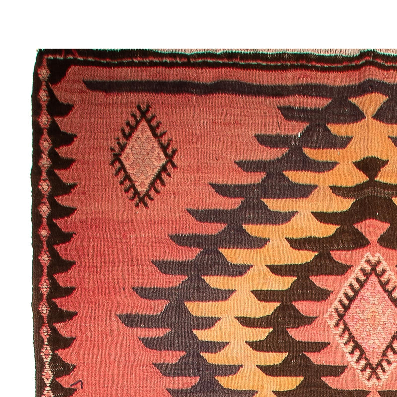 Tapis de couloir Tapis Kelim - Vieux - 410 x 160 cm - rouille