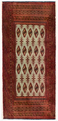Tapis de couloir Tapis Turkaman - 100 x 50 cm - rouge