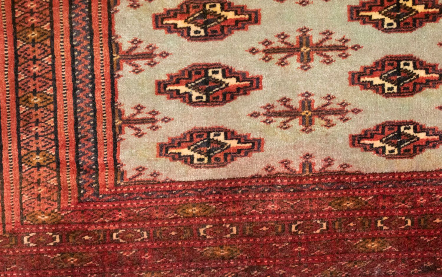 Tapis de couloir Tapis Turkaman - 100 x 50 cm - rouge