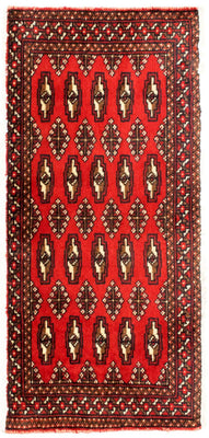 Tapis de couloir Tapis Turkaman - 100 x 50 cm - rouge