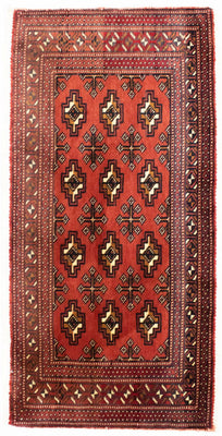Tapis de couloir Tapis Turkaman - 100 x 50 cm - rouge