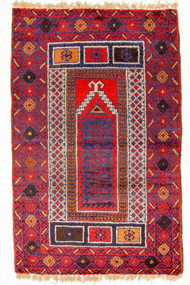 Tapis Belutsch - 125 x 79 cm - rouge