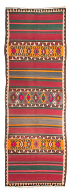 Tapis de couloir Tapis Kelim - Vieux - 400 x 142 cm - multicolore