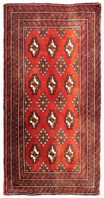 Tapis de couloir Tapis Turkaman - 100 x 50 cm - rouge