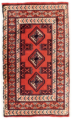 Tapis de couloir Tapis Turkaman - 100 x 50 cm - rouge