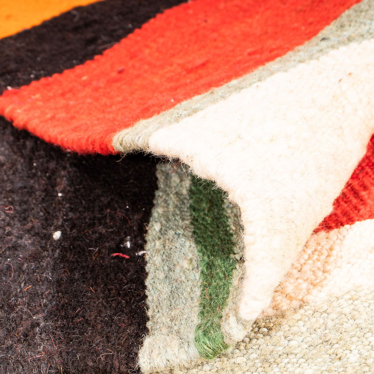 Tapis Kelim - Vieux carré  - 190 x 180 cm - multicolore