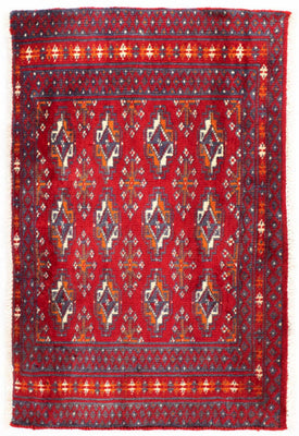 Tapis de couloir Tapis Turkaman - 100 x 50 cm - rouge