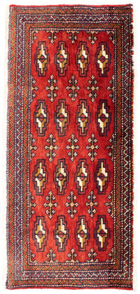 Tapis de couloir Tapis Turkaman - 100 x 50 cm - rouge
