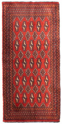 Tapis de couloir Tapis Turkaman - 100 x 50 cm - rouge
