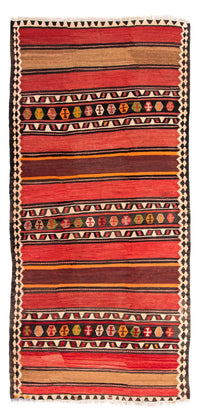 Tapis de couloir Tapis Kelim - Vieux - 300 x 145 cm - multicolore