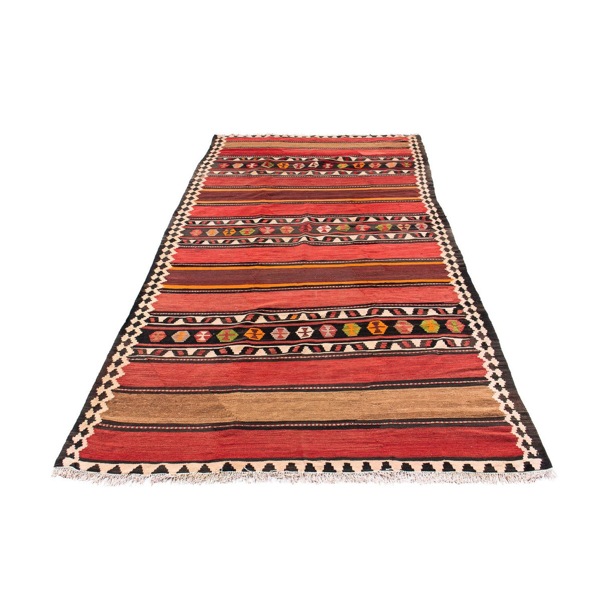 Tapis de couloir Tapis Kelim - Vieux - 300 x 145 cm - multicolore