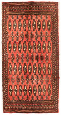 Tapis de couloir Tapis Turkaman - 100 x 50 cm - rouille