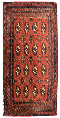 Tapis de couloir Tapis Turkaman - 100 x 50 cm - rouille