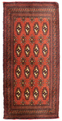 Tapis de couloir Tapis Turkaman - 100 x 50 cm - rouille