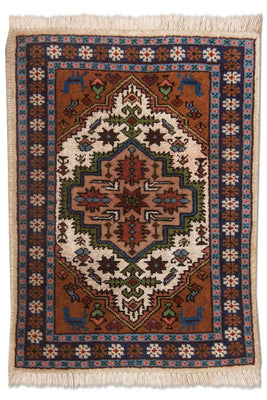Tapis persan - Nomadic - 55 x 39 cm - marron clair