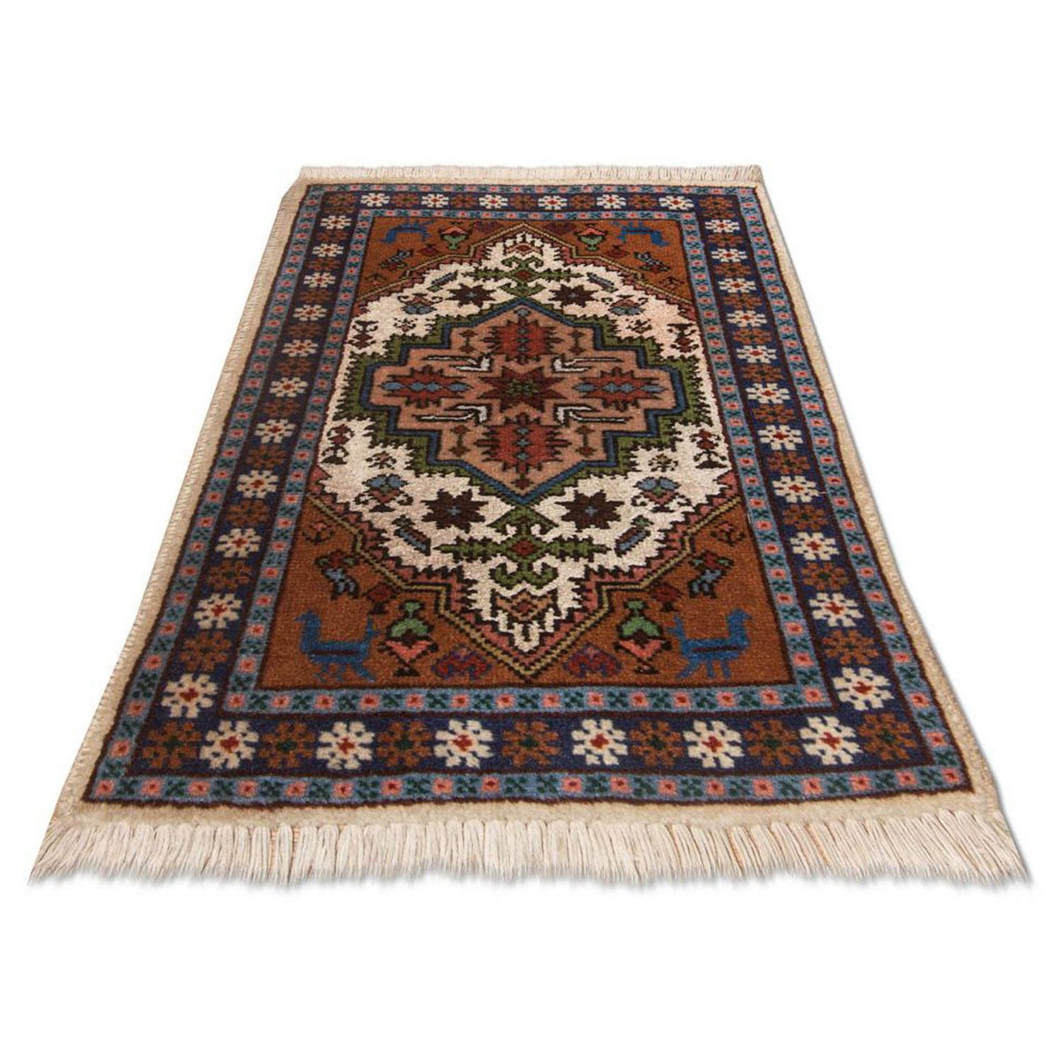 Tapis persan - Nomadic - 55 x 39 cm - marron clair
