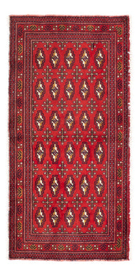Tapis de couloir Tapis Turkaman - 100 x 50 cm - rouge foncé