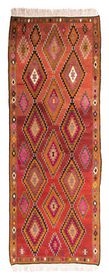 Tapis de couloir Tapis Kelim - Vieux - 330 x 130 cm - multicolore