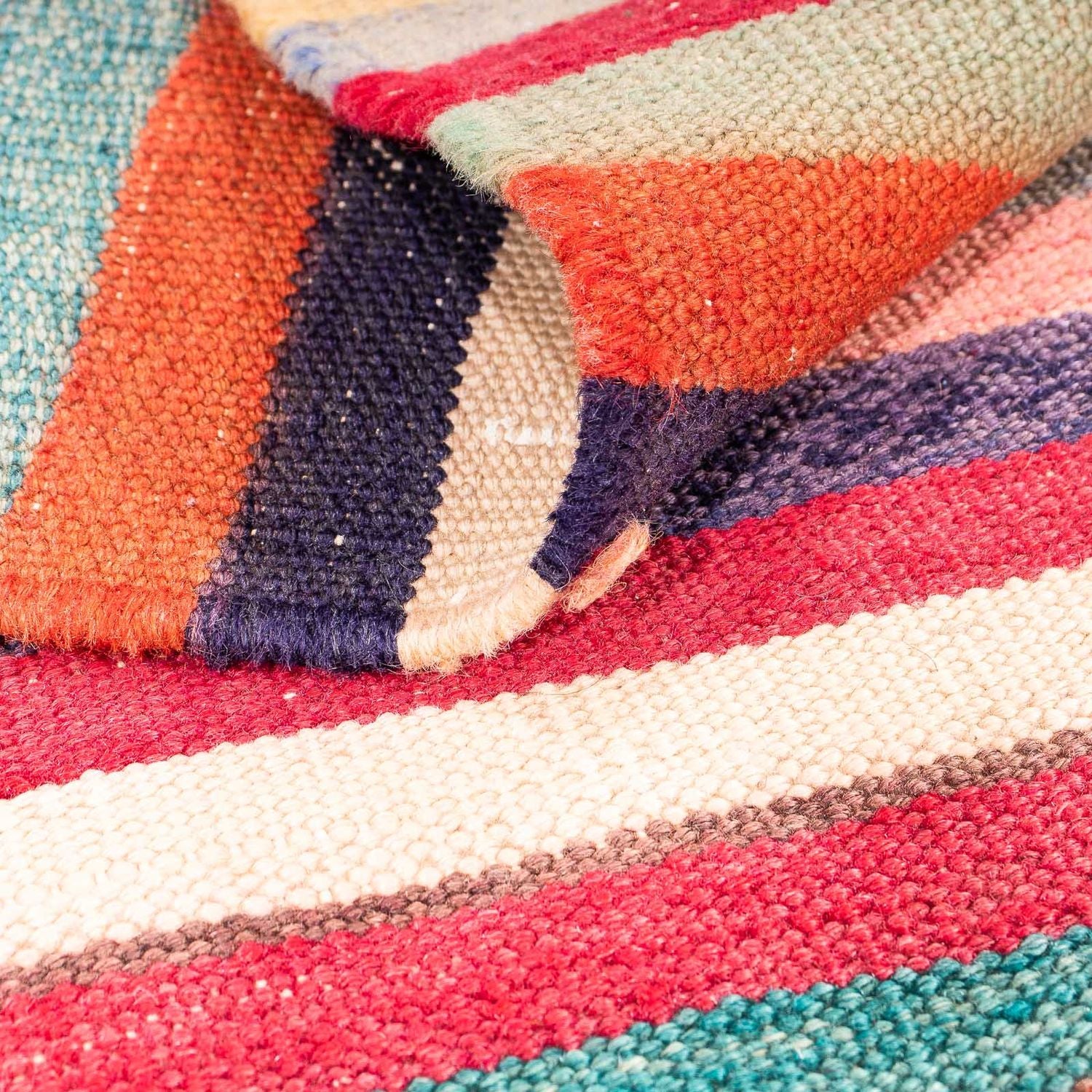 Tapis Kelim - Vieux - 190 x 145 cm - multicolore