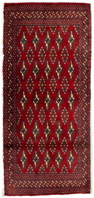 Tapis Turkaman - 130 x 60 cm - rouge