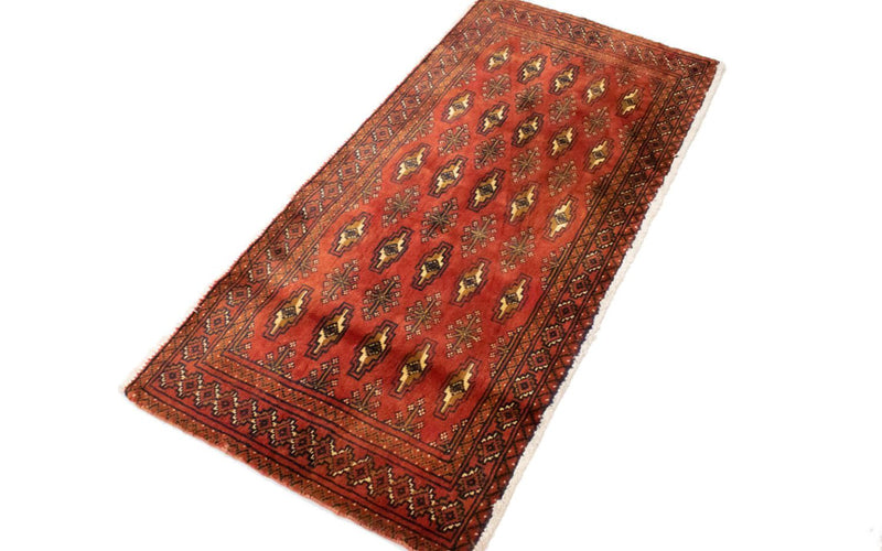 Tapis Turkaman - 130 x 60 cm - rouille