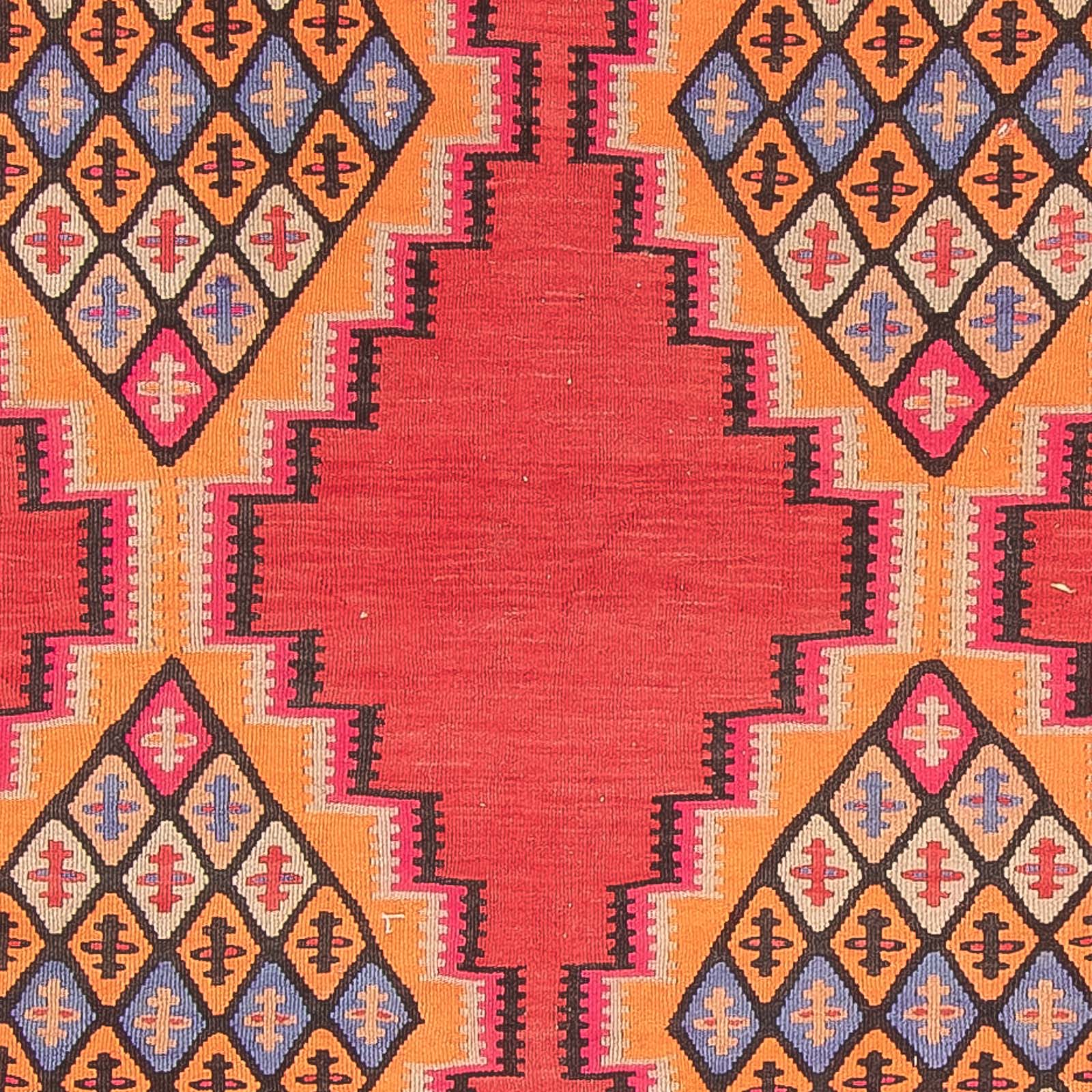 Tapis de couloir Tapis Kelim - Vieux - 395 x 180 cm - rouge