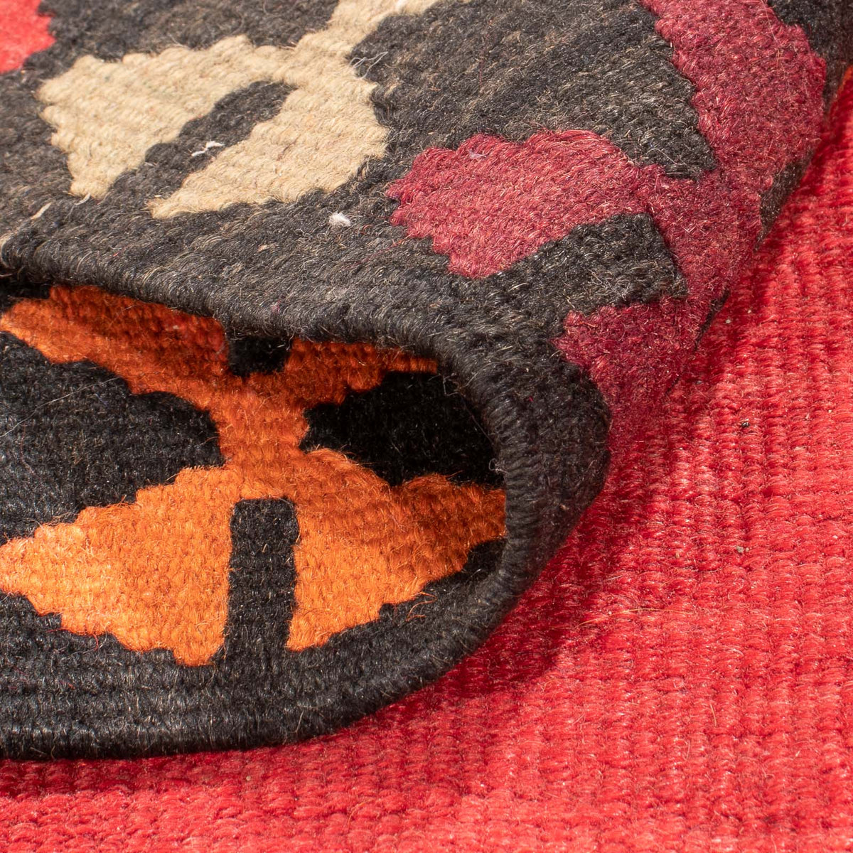 Tapis de couloir Tapis Kelim - Vieux - 395 x 180 cm - rouge