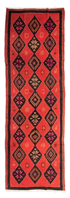 Tapis de couloir Tapis Kelim - Vieux - 400 x 140 cm - multicolore
