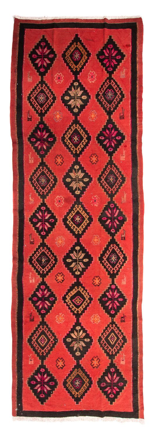 Tapis de couloir Tapis Kelim - Vieux - 400 x 140 cm - multicolore