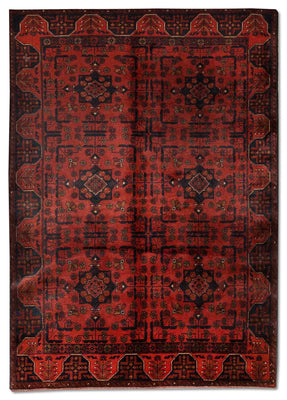 Tapis afghan - Kunduz - 186 x 122 cm - rouge