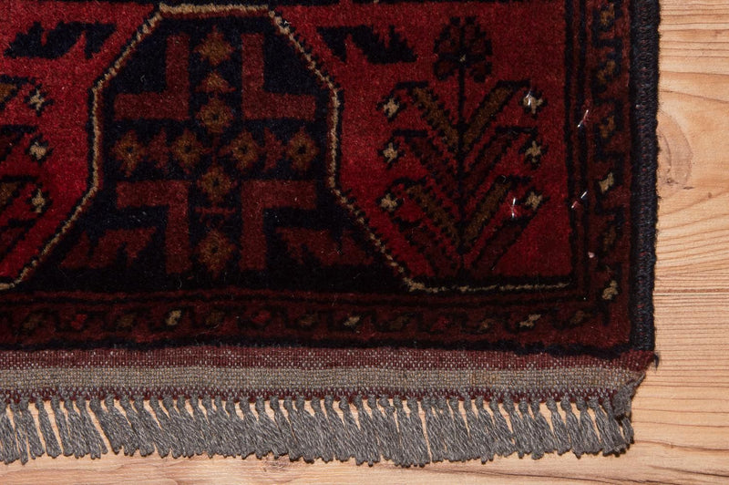 Tapis afghan - Kunduz - 186 x 122 cm - rouge
