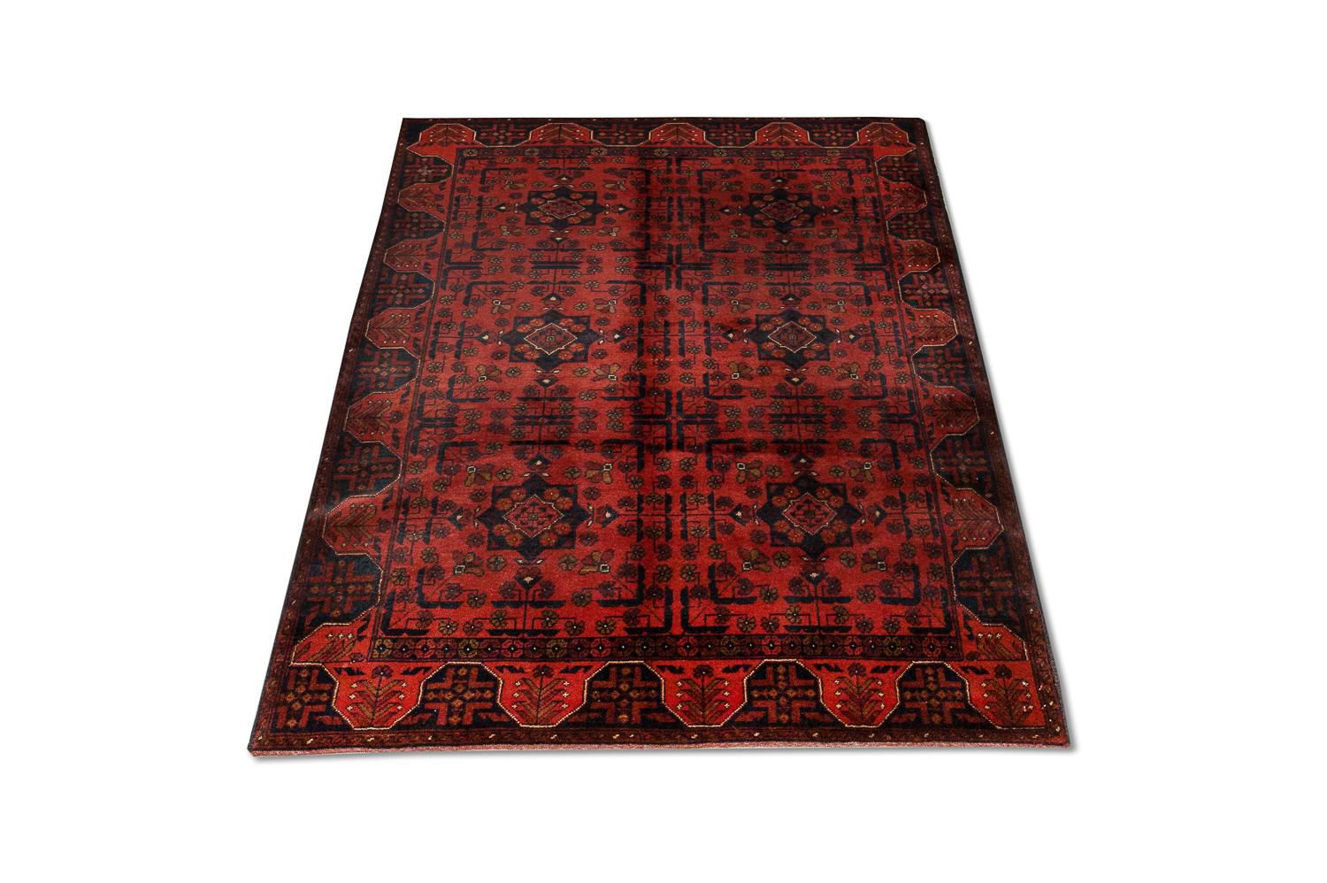 Tapis afghan - Kunduz - 186 x 122 cm - rouge