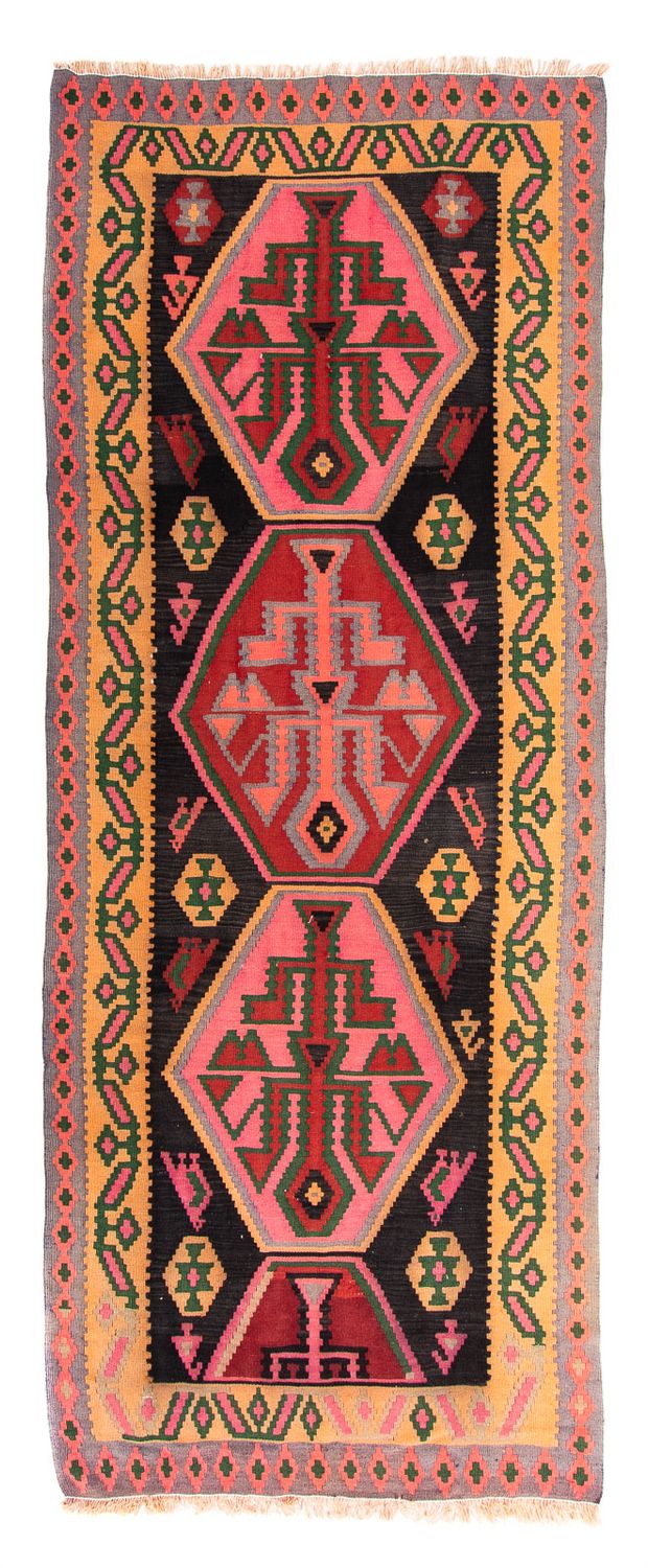 Tapis de couloir Tapis Kelim - Vieux - 340 x 150 cm - multicolore