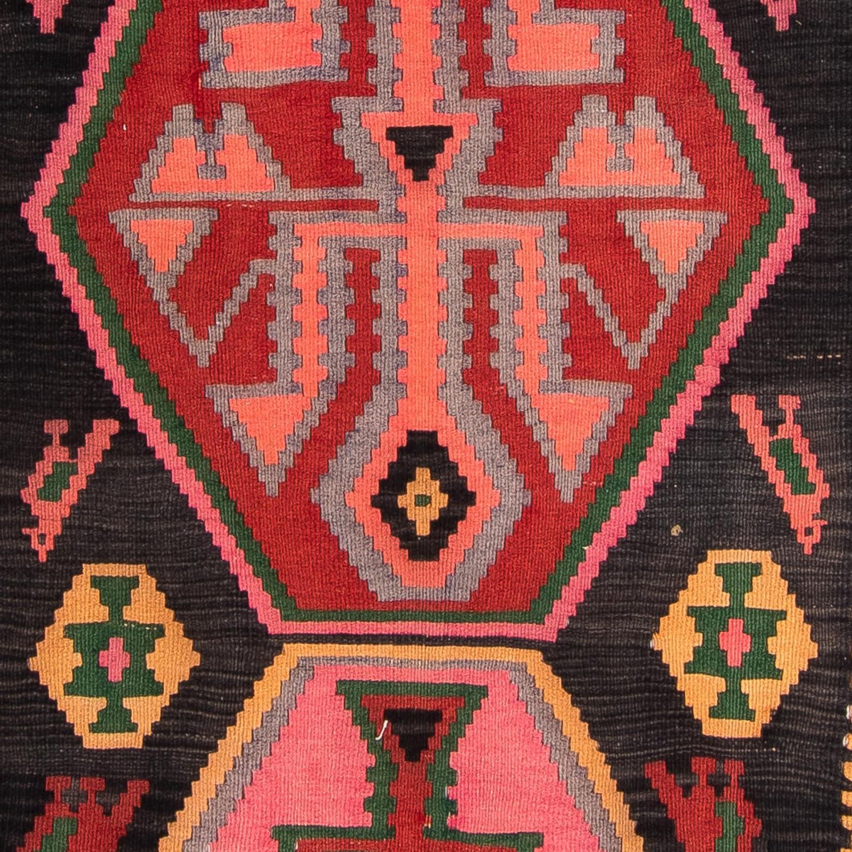 Tapis de couloir Tapis Kelim - Vieux - 340 x 150 cm - multicolore