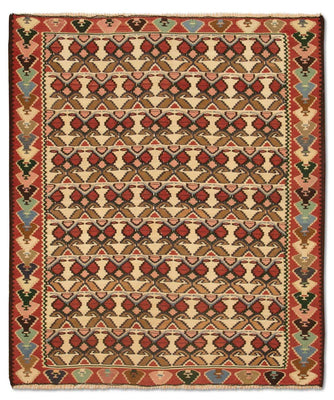 Tapis Kelim - Vieux - 143 x 119 cm - beige