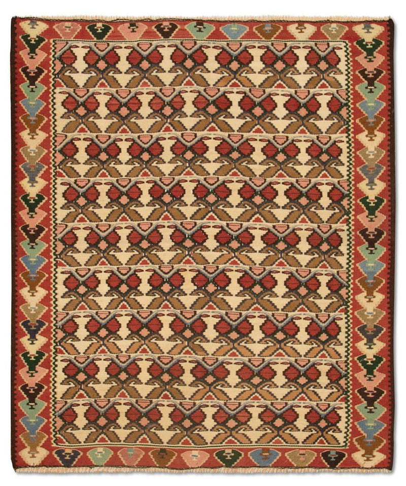 Tapis Kelim - Vieux - 143 x 119 cm - beige