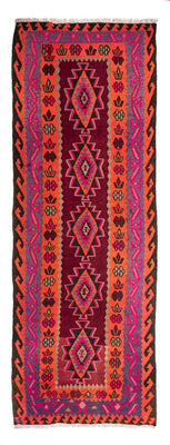 Tapis de couloir Tapis Kelim - Vieux - 390 x 141 cm - multicolore